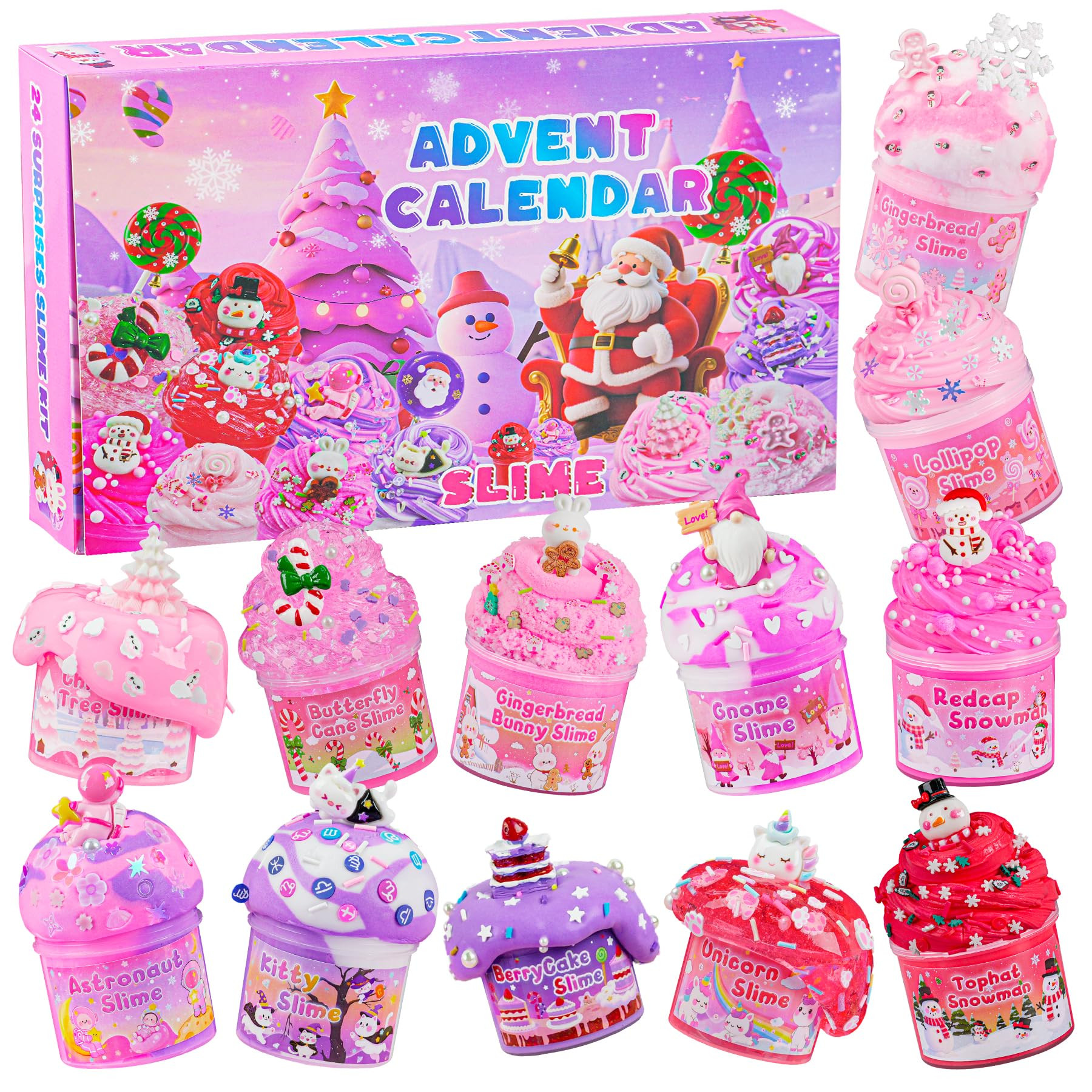 Advent Calendar 2025, 24 Days of Christmas Countdown Calendar, Different Butter Slime Cloud Slime... | Amazon (US)