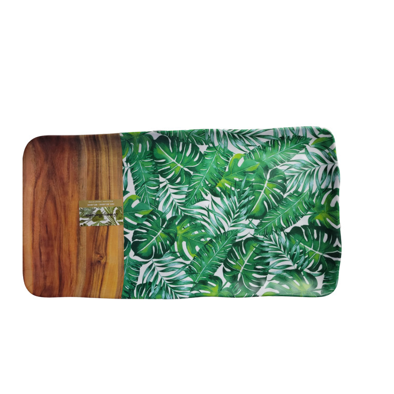 Tommy Bahama Table Serving Platter, 100% Melamine Palm Fronds and Acacia Wood Dish-18x9in | Walmart (US)