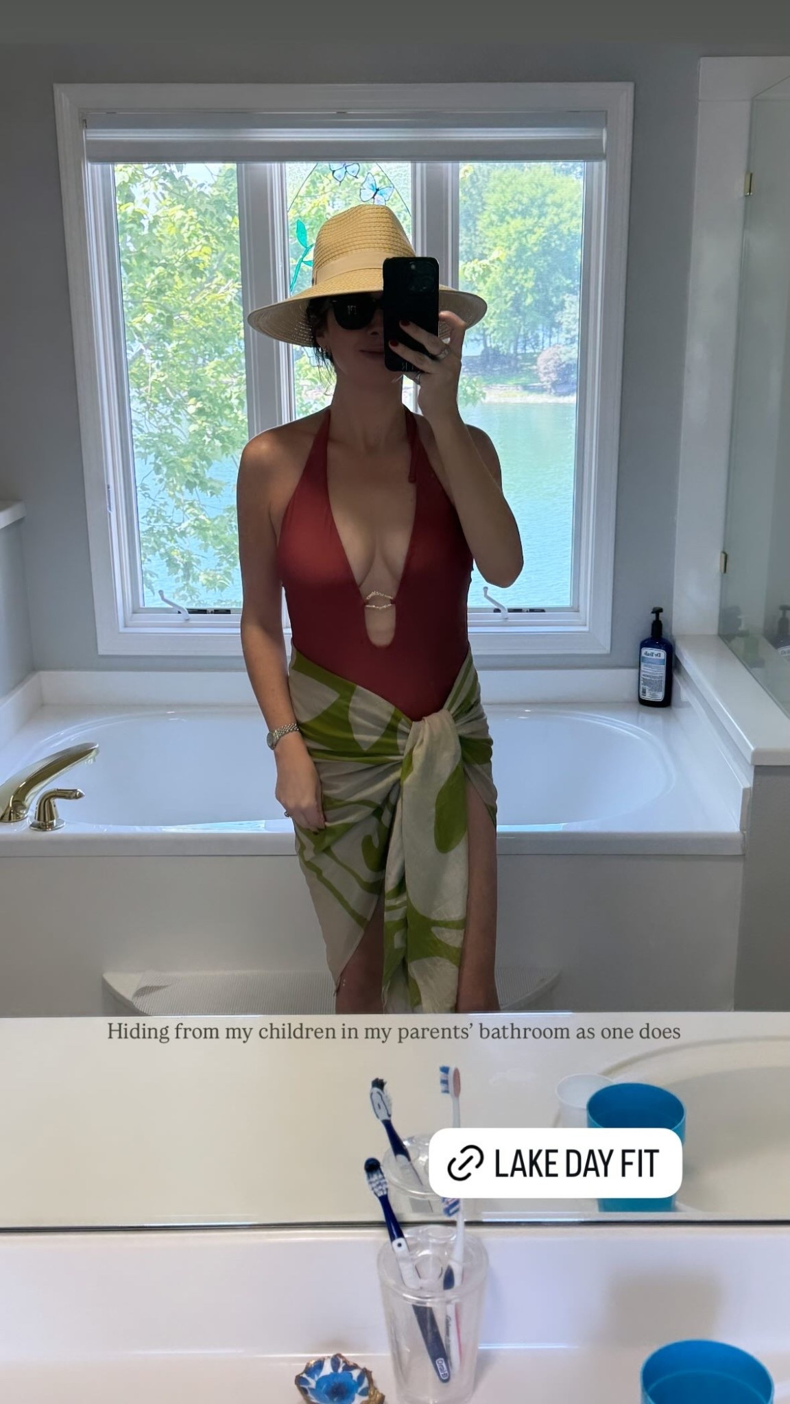 Lake day outfit
Women’s Swimsuit
Sarong
Sun hat 
Sunglasses

#LTKmomlife #LTKSwim #LTKTravel