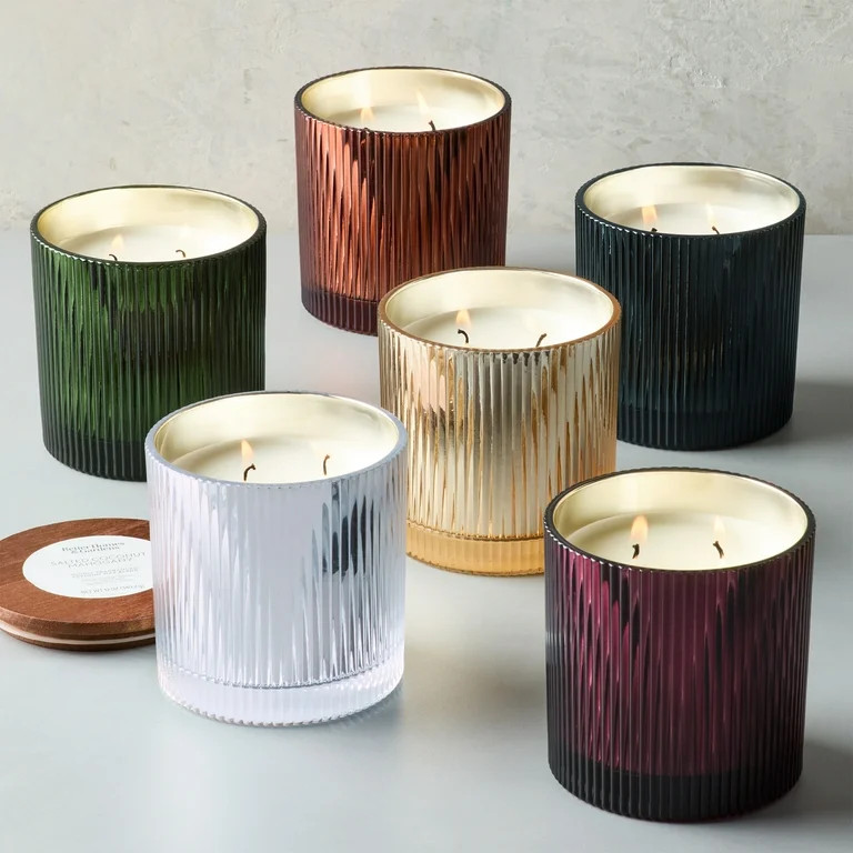 Better Homes & Gardens Fresh Cut Frasier Scented 2 Cotton Wicks Ribbed Mercury Glass Jar Candle w... | Walmart (US)