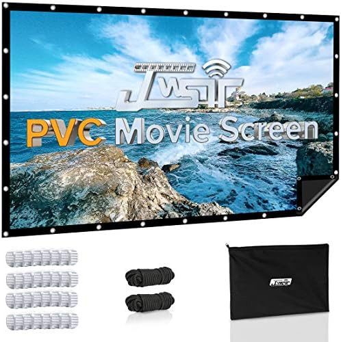 Projector Screen 120 inch, PVC Black Backing 1.3 Gain 176°Viewing Outdoor Projector Screen Suppo... | Amazon (US)