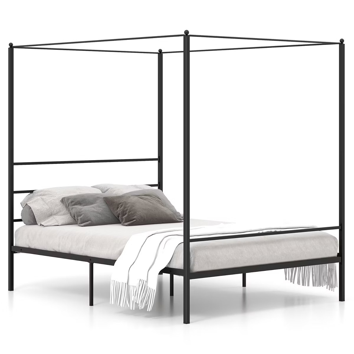 Tangkula Twin/Full/Queen Metal Canopy Platform Bed Frame Mattress Foundation w/ Slat Support | Target
