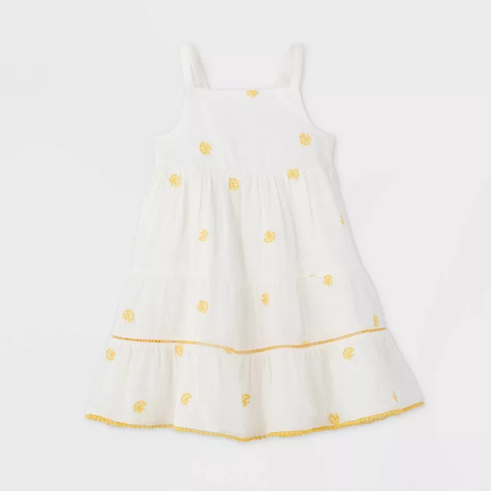 Toddler Girls' Embroidered Dress - Cat & Jack™ Yellow | Target