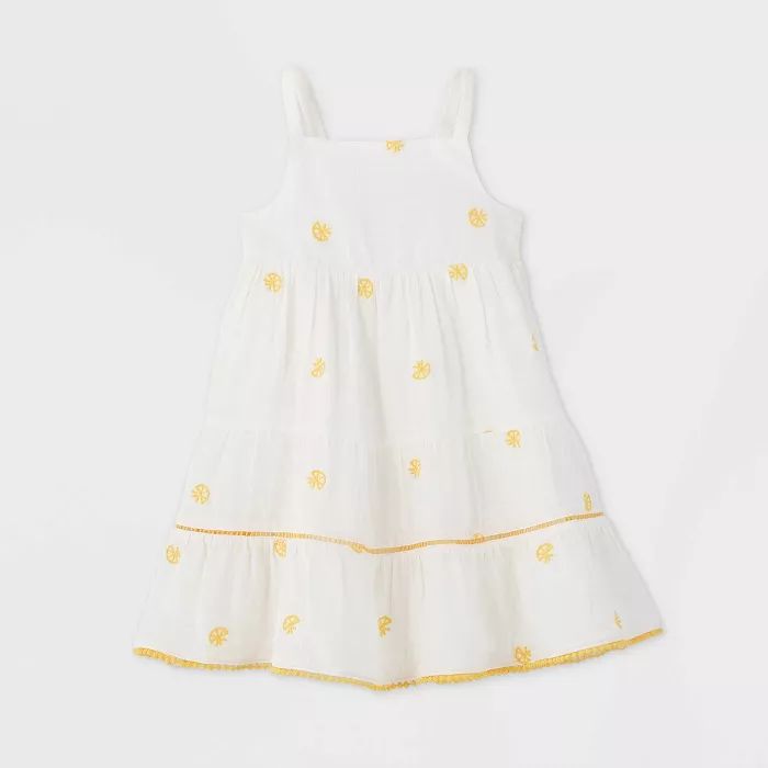 Toddler Girls' Embroidered Dress - Cat & Jack™ Yellow | Target