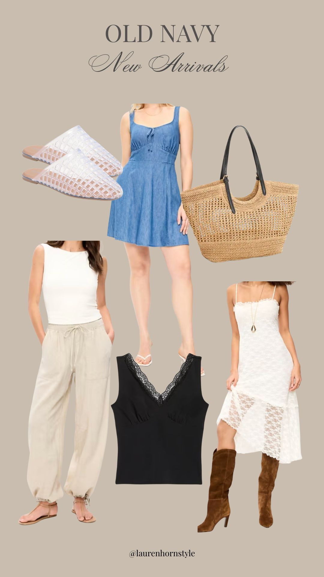 Old Navy is currently offering 40-50% off most items! These new arrivals are some of my faves!

Spring style, spring fashion, dresses, linen pants, lace top, straw tote bag, jelly sandals, vacation outfit, date night outfit, casual outfit 

 

#LTKootd #LTKSeasonal #LTKSaleAlert