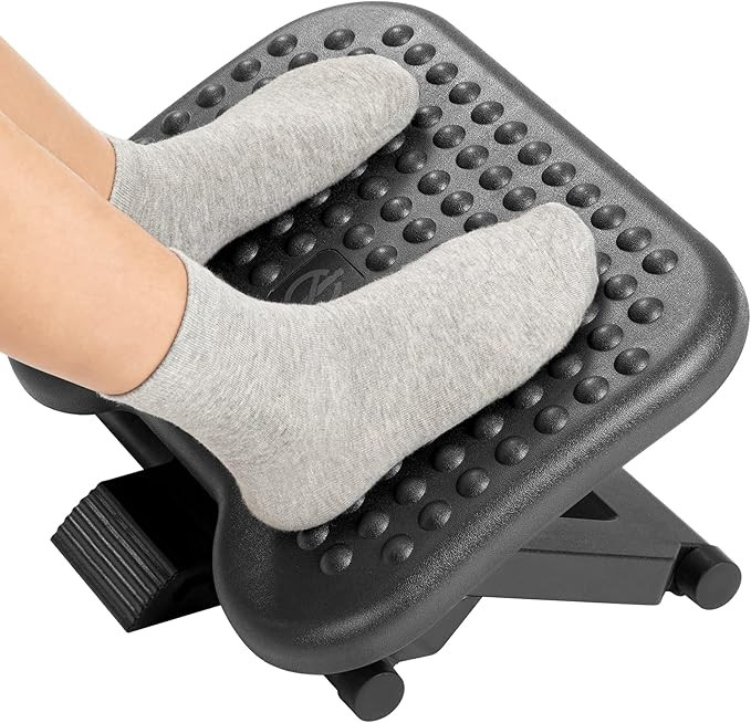 Amazon.com: HUANUO Adjustable Under Desk Footrest, Foot Rest for Under Desk at Work with Massage,... | Amazon (US)
