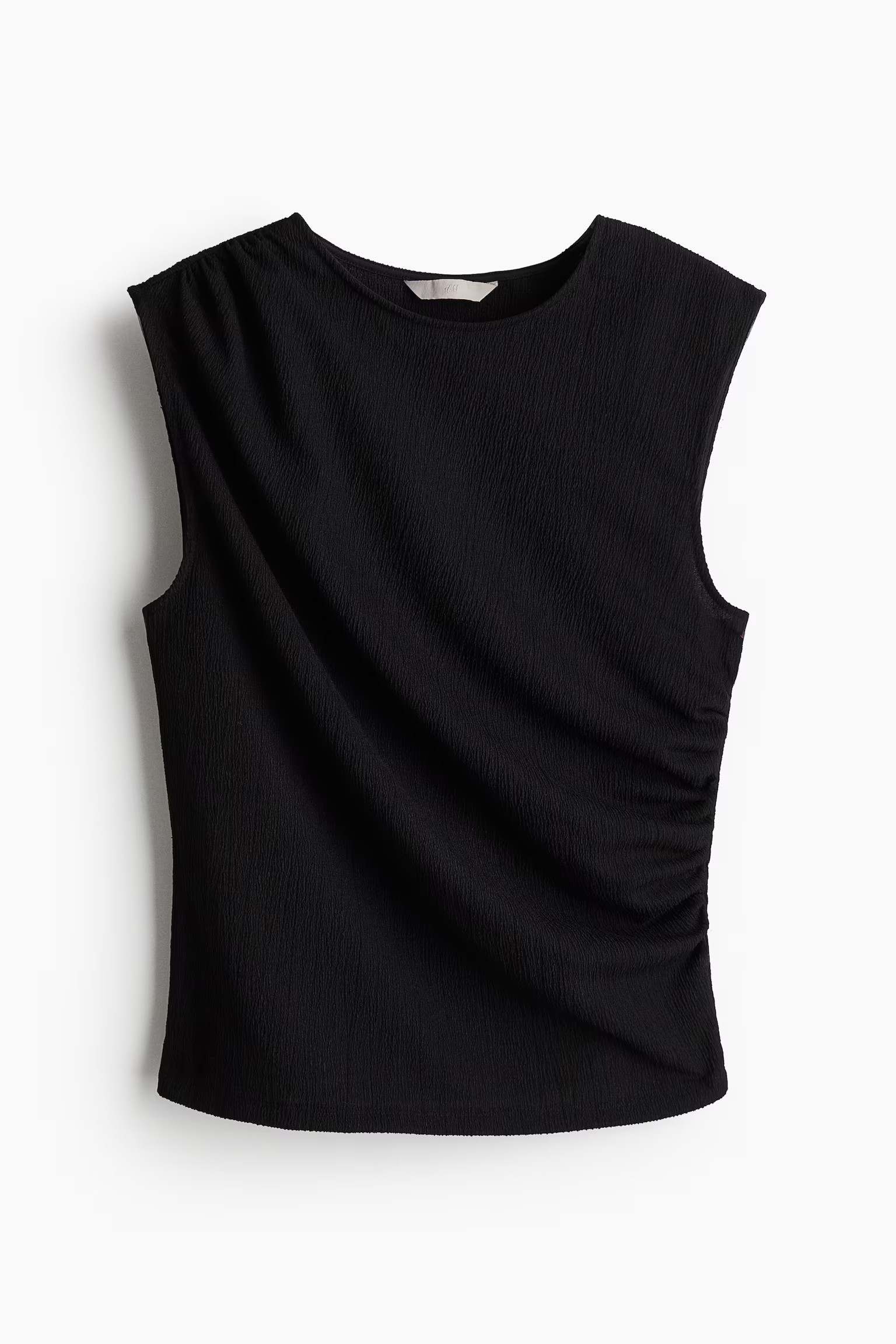 Draped Sleeveless Top - Black - Ladies | H&M US | H&M (US + CA)