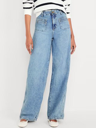 High-Waisted Baggy Wide-Leg Trouser Jeans | Old Navy (US)
