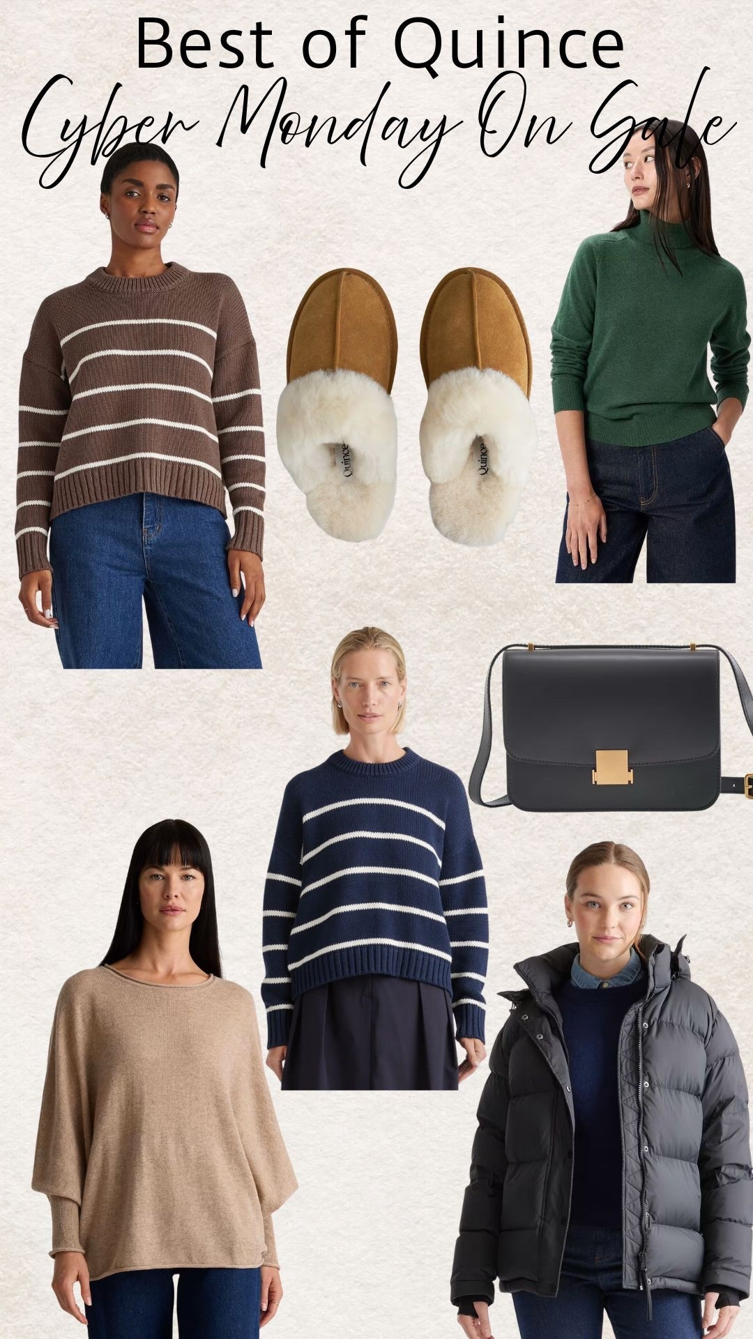 Quince doesn’t do a lot of sales because their prices are already great, but here’s the best of Cyber Monday! The purse is such a classic style, had to add it to my cart!

gifts for her, sweater, slippers, cotton, gift guide, gift ideas, favorite things, jacket, coat, puffer coat

#LTKGiftGuide #LTKSaleAlert #LTKCyberWeek