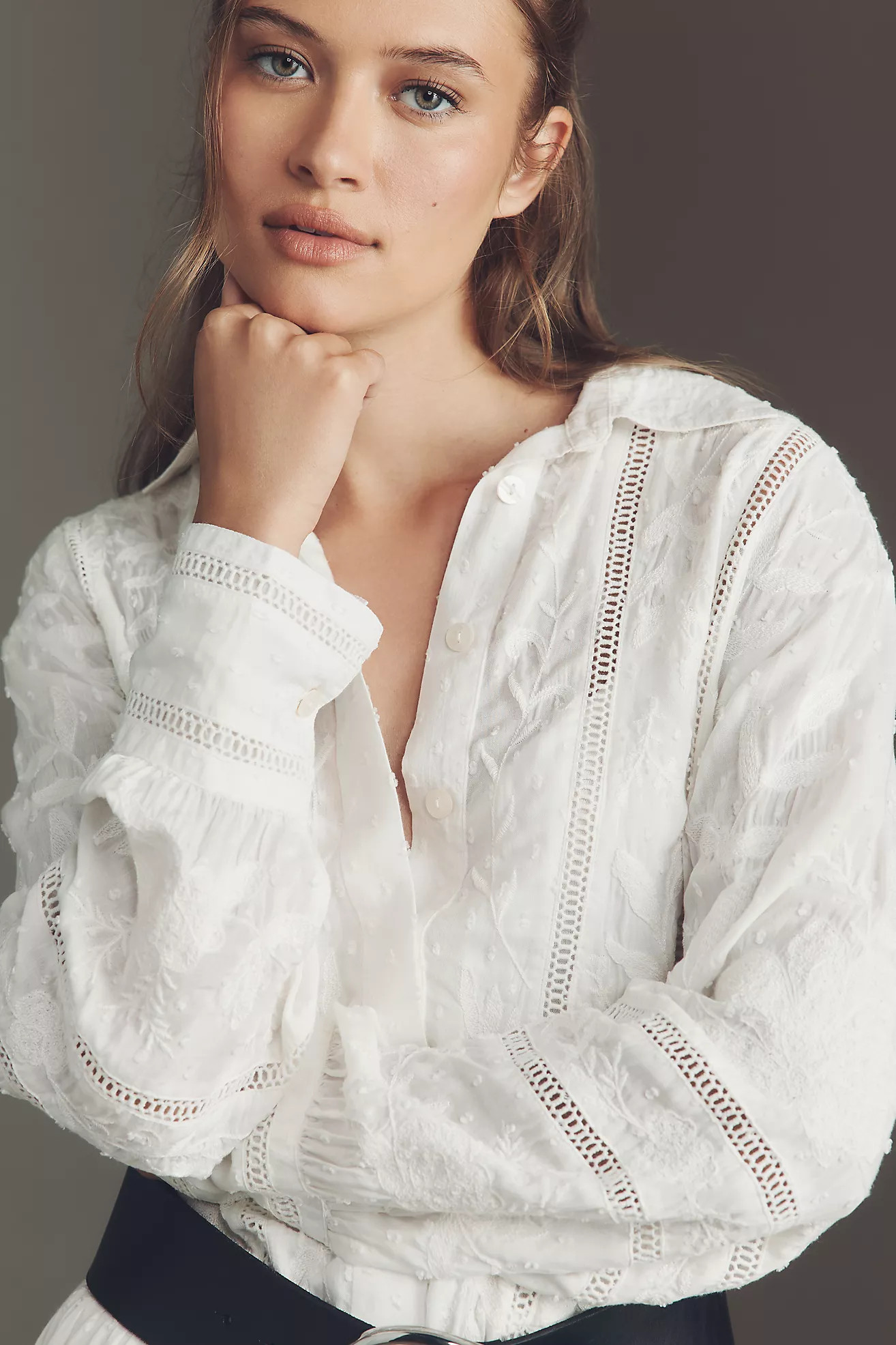 By Anthropologie Embroidered Mini Shirt Dress | Anthropologie (US)