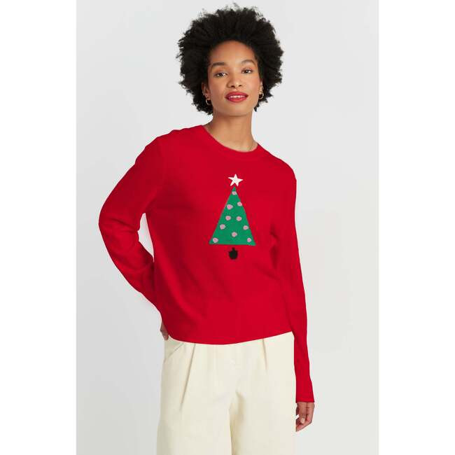 Chinti & Parker | Wool-Cashmere Xmas Tree Sweater, Velvet Red (Multicolor, Size Large) | Maisonette | Maisonette