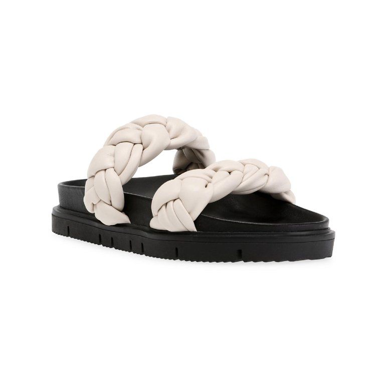 Steve Madden Womens Choice Woven Faux Leather Flatform Sandals | Walmart (US)