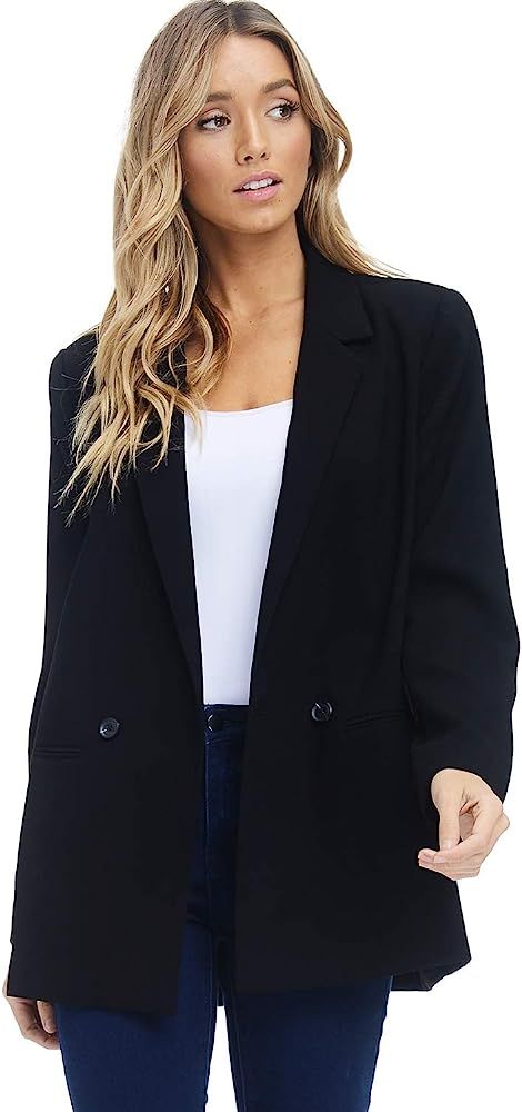 Women’s Loose Blazer Jacket Suit, Oversized and Loose Fit Work Blazer with Double Buttons | Amazon (US)