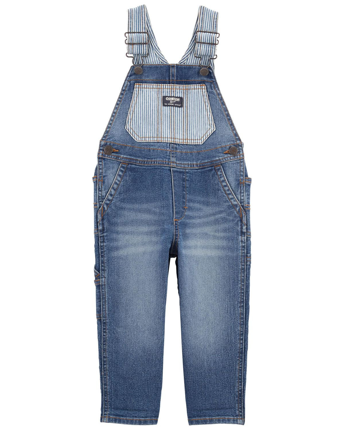 Denim Toddler Favorite Overalls: Hickory Stripe Remix | carters.com | OshKosh B'gosh