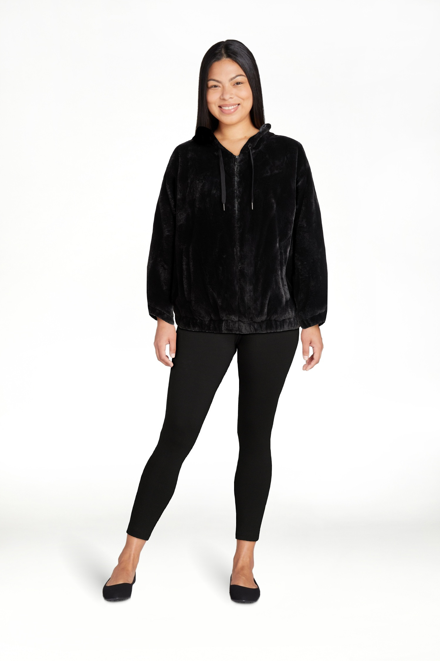 Time and Tru Women's and Women's Plus Faux Fur Hoodie Jacket, Sizes XS-2X | Walmart (US)