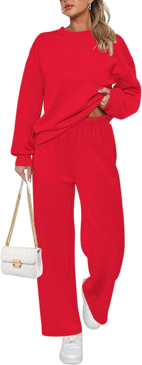 Ekouaer Womens Pajama Sets Fuzzy Fleece Long Sleeve Sleepwear Comfy Pjs 2 Piece Lounge Set Nightw... | Amazon (US)