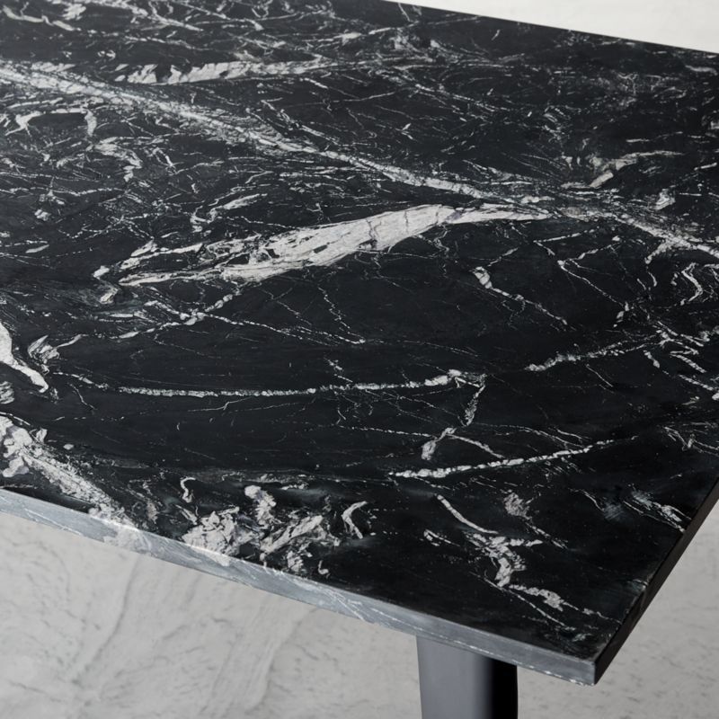 Harper Black Marble Dining Table Top + Reviews | CB2 | CB2