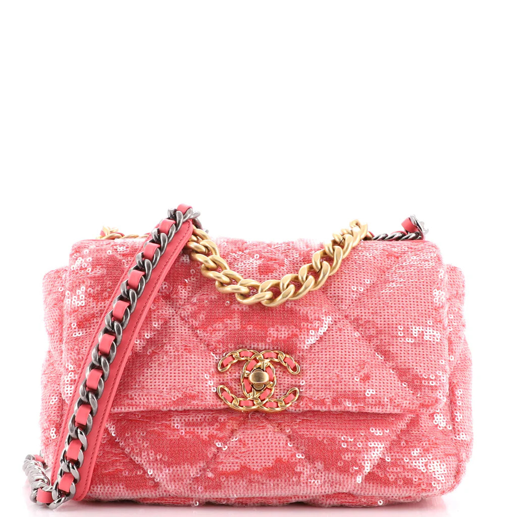 19 Flap Bag Quilted Sequins Medium | Rebag