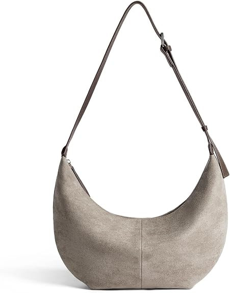 Suede Crescent Crossbody Bag for Women, Hobo Shoulder Purse | Amazon (US)