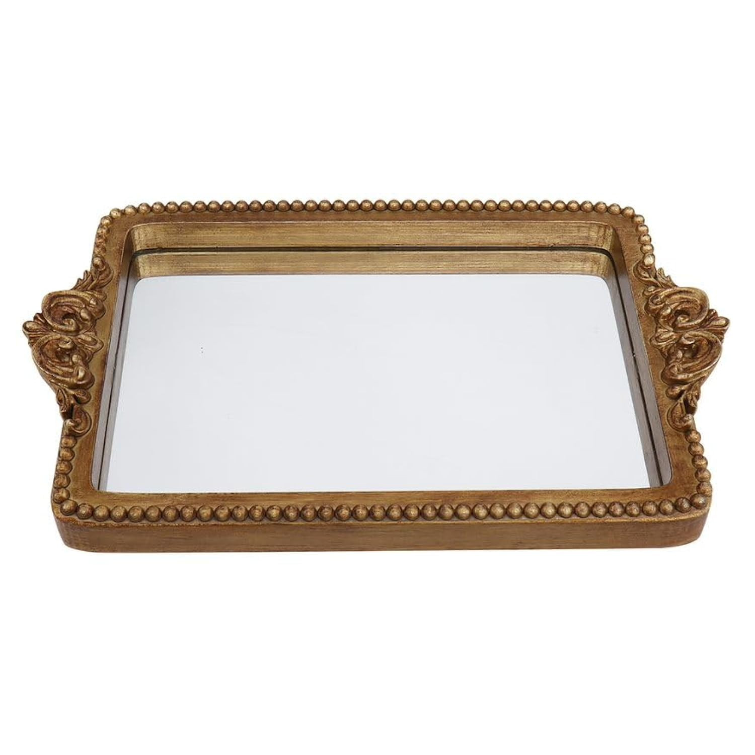 Vintage Gold Tray with Mirror Glass Base | Card Holder for Guests During Occasions and Events or ... | Amazon (US)