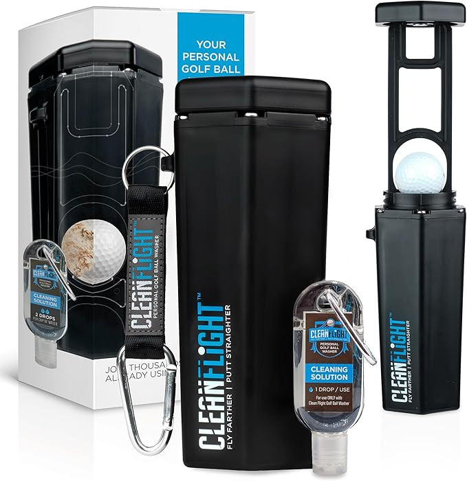 Premium Golf Ball Washer - Portable Cleaner for Golf Bag or Cart - Best Golf Accessories Gifts fo... | Amazon (US)