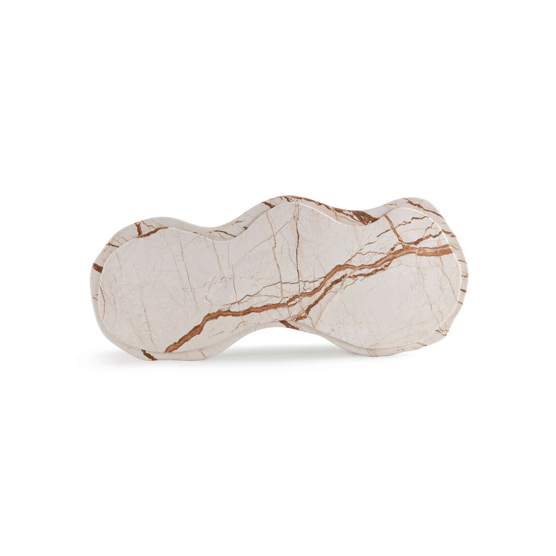 Charli Wavy Freeform Marble Coffee Table with Oval Legs | Eternity Modern