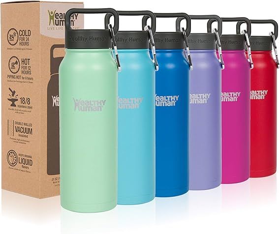 Healthy Human Water Bottle, BPA Free Sports Travel Stainless Steel Insulated Water Bottles | Amazon (US)