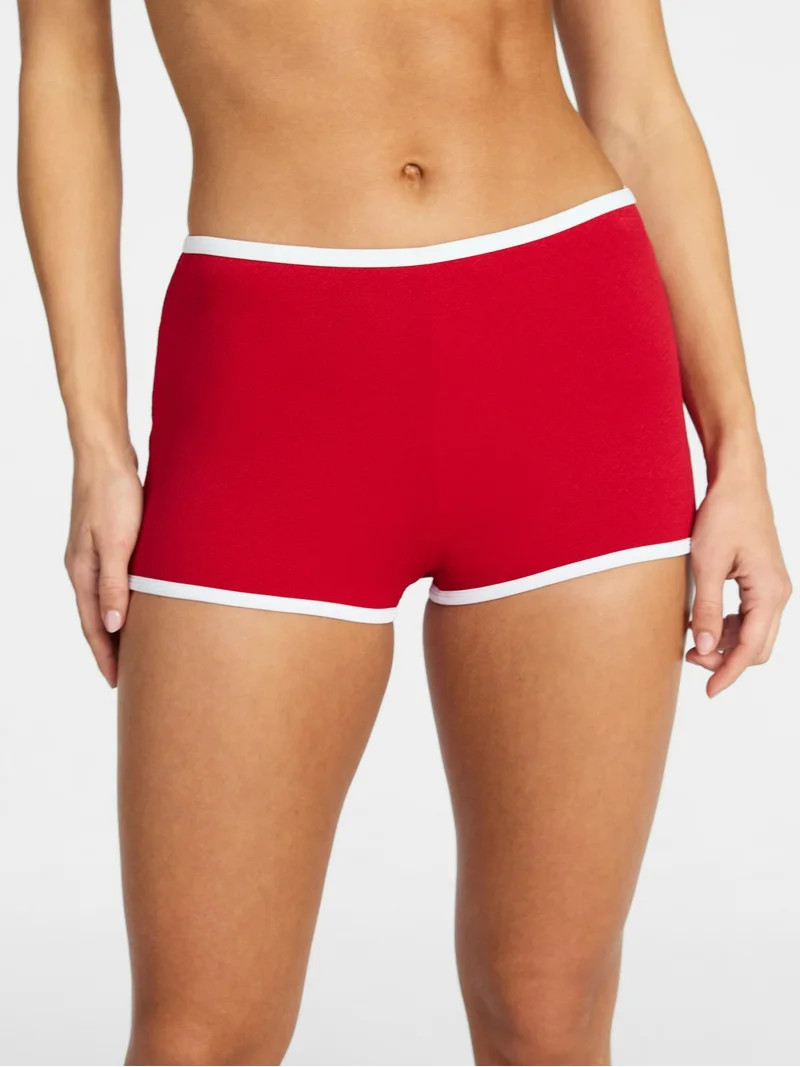 Time and Tru Women's and Women's Plus Size High Waist Swim Boyshorts, Sizes XS-3X | Walmart (US)