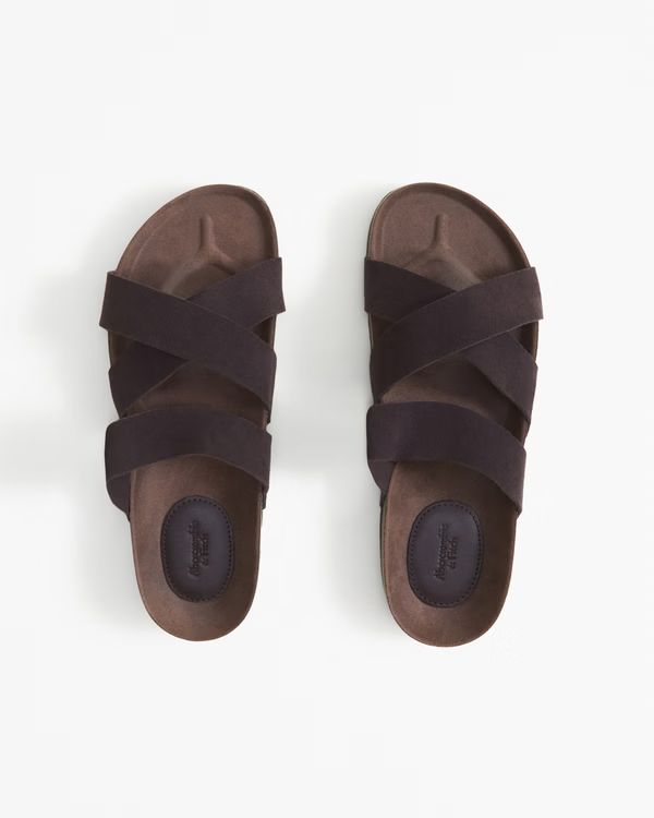 Men's Cross-Strap Cork Sandals | Men's Swimwear | Abercrombie.com | Abercrombie & Fitch (US)