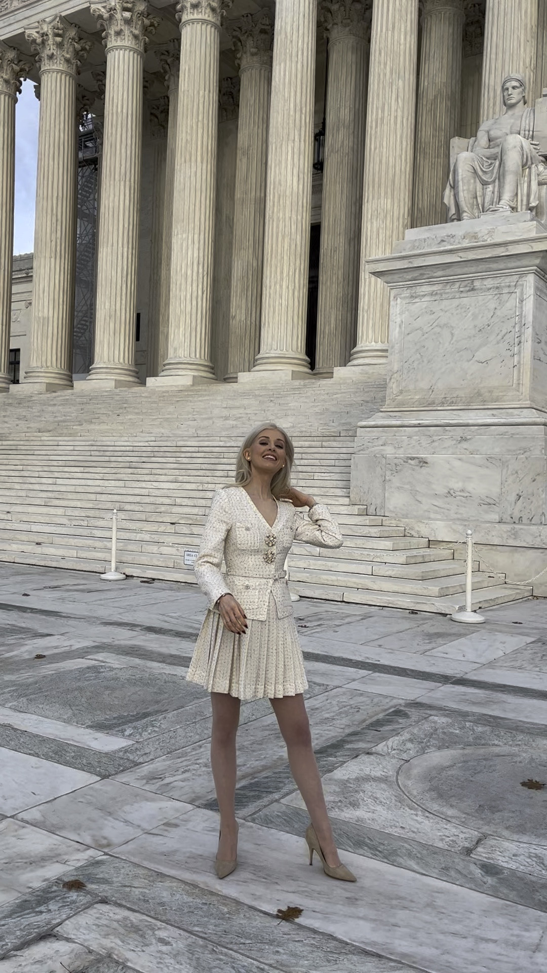 A little BTS from our holiday shoot today!  

If this is your first Self Portrait purchase, I find their pieces run small.  This outfit, although amazing, is also pretty itchy, so I’d recommend pantyhose and a bodysuit, too! 

#LTKVideo #LTKSeasonal #LTKstyletip