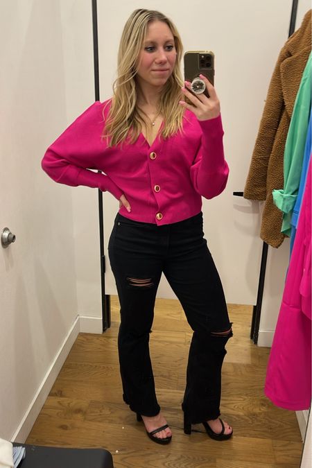 This hot pink sweater would make the perfect Valentine’s Day outfit! Perfect for work or casual. Wearing a small 

#LTKSale #LTKunder100 #LTKworkwear