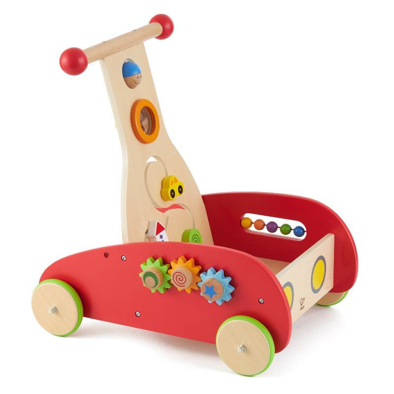 Hape Toys E0370 Toddler Baby Push and Pull Toy Wooden Wonder Walker Cart Busy Box on Wheels for T... | Target