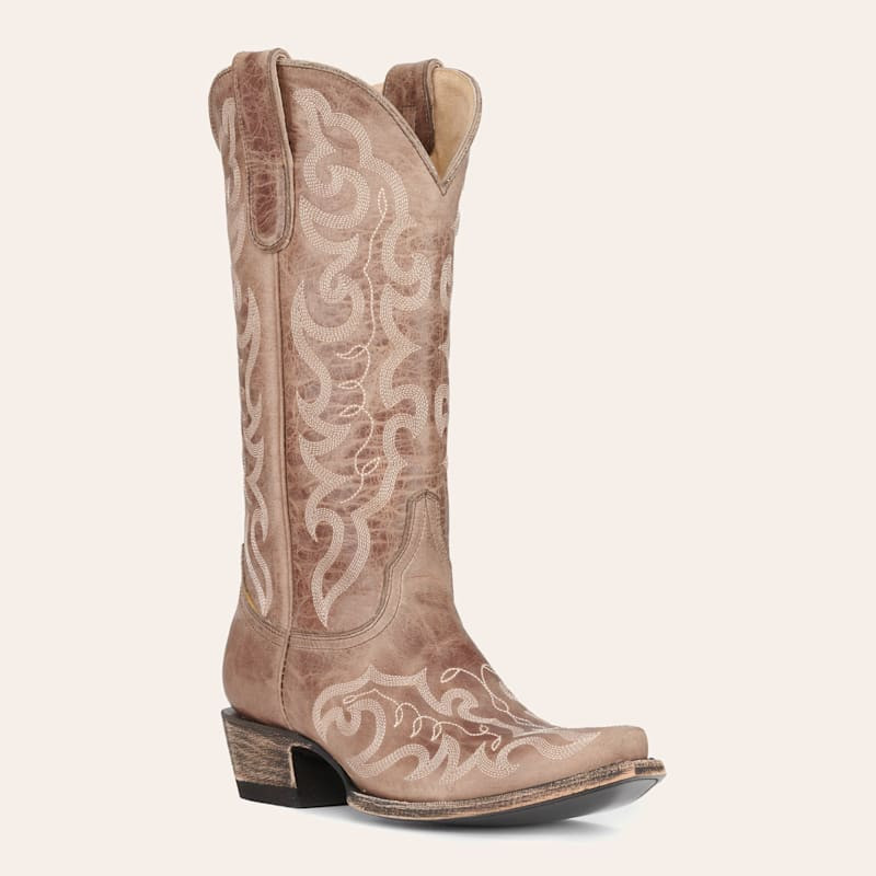 Cavender's Women's Orix Tan Cowhide Snip Toe Cowboy Boots | Cavender's