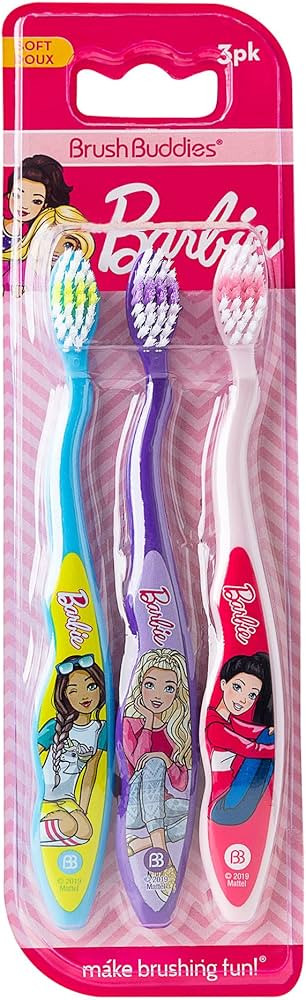 Brush Buddies 3 Pack Barbie Toothbrush for Kids, Children's Toothbrushes, Soft Bristle Toothbrush... | Amazon (US)