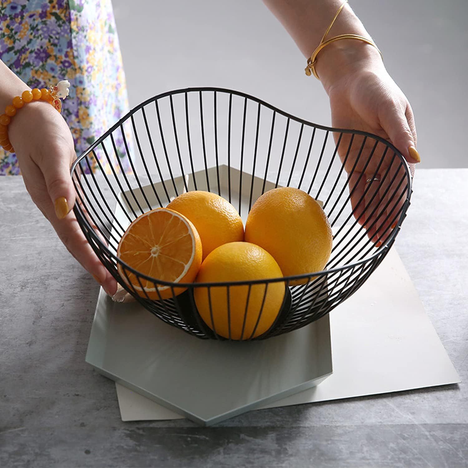 CAM2 Metal Fruit Basket, Wire Fruit Basket, Fruit Bowl, Decorative Stand for Fruit, Storage for V... | Amazon (US)