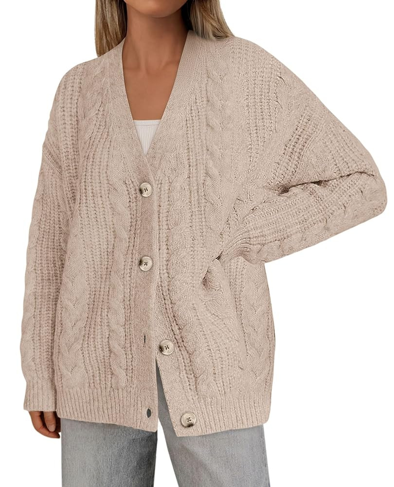 PRETTYGARDEN Women's Cable Knit Sweaters 2025 Fall Oversized Chunky Open Front Long Sleeve Cardig... | Amazon (US)