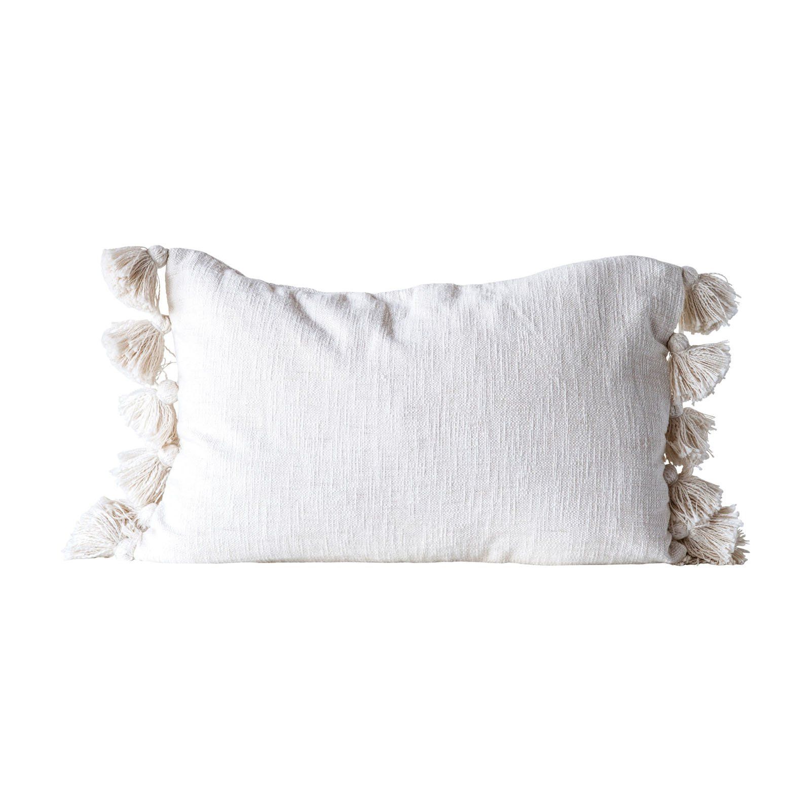 Woven Slub Throw Pillow with Plush Tassels by 3R Studios | Walmart (US)