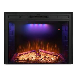 30 in. Electric Fireplace Inserts with Fire Crackling Sound, Adjustable Top Light and Flame Speed... | The Home Depot