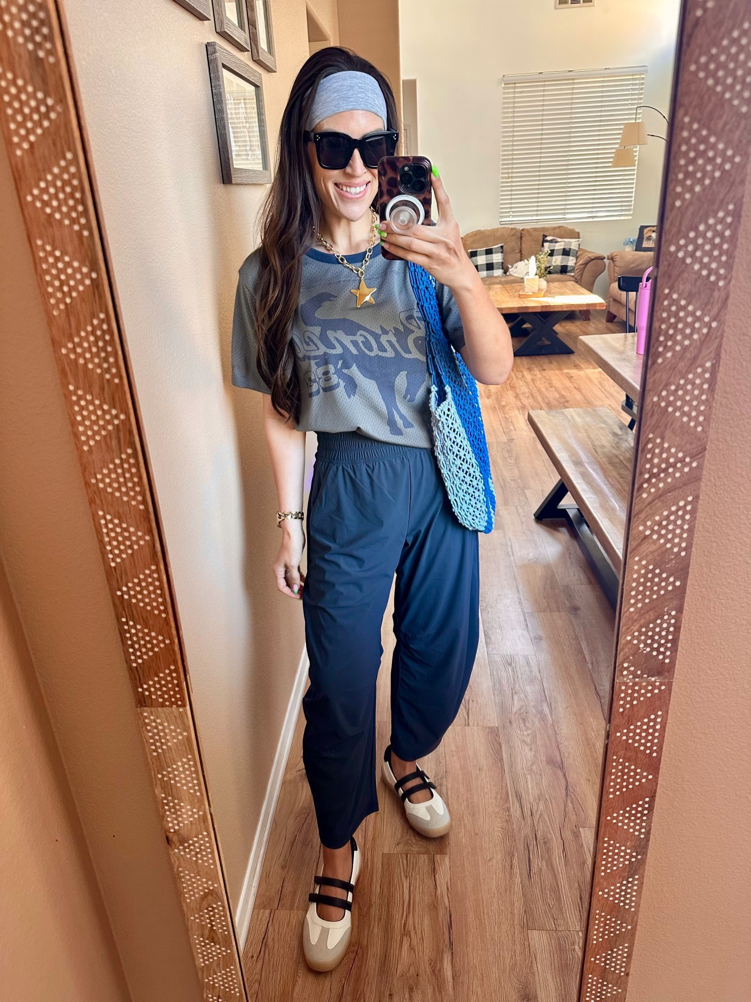 Let’s go Broncos 😉!!!!

Pants = S = THE GOAT!!!
Jersey top = XXL, sized up 2 for this look
My exact shoe is sold out since it’s from last fall, so I linked up very similar ones for you👏🏻 , along with my necklace and this new bag from Walmart 🤩! 

#LTKActive #LTKmomlife #LTKootd