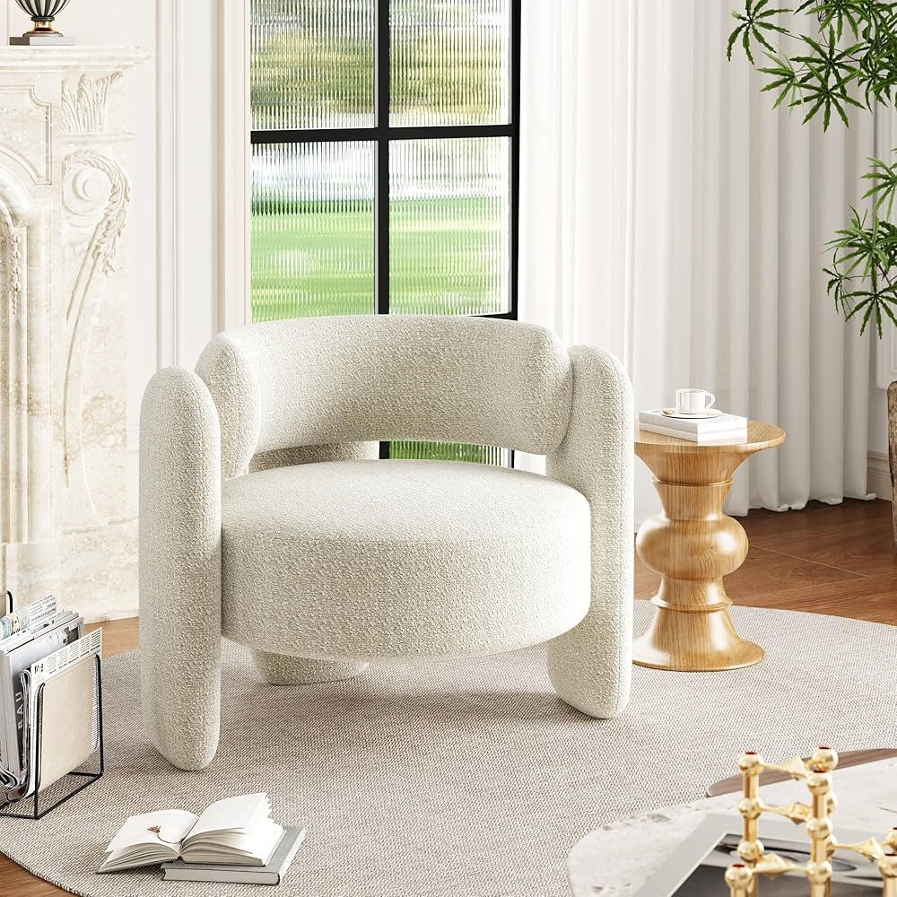 Chaise d'appoint moderne en boucle, chaise ronde surdimensionnée au design tonneau, fauteuil de ... | Amazon (CA)
