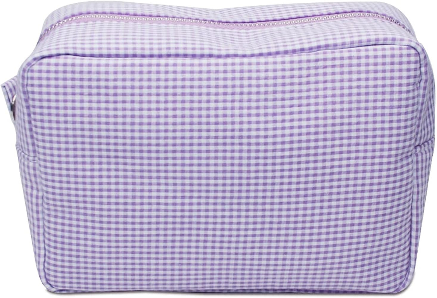 Seersucker Cosmetic Bag Travel Pouch - Large Makeup Organizer Bag Zipper Purse Toiletry Bag for Wome | Amazon (US)