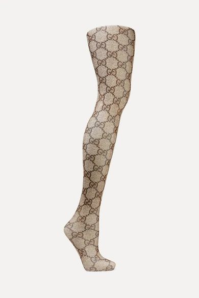 Gucci - Intarsia Tights - Brown | NET-A-PORTER (US)