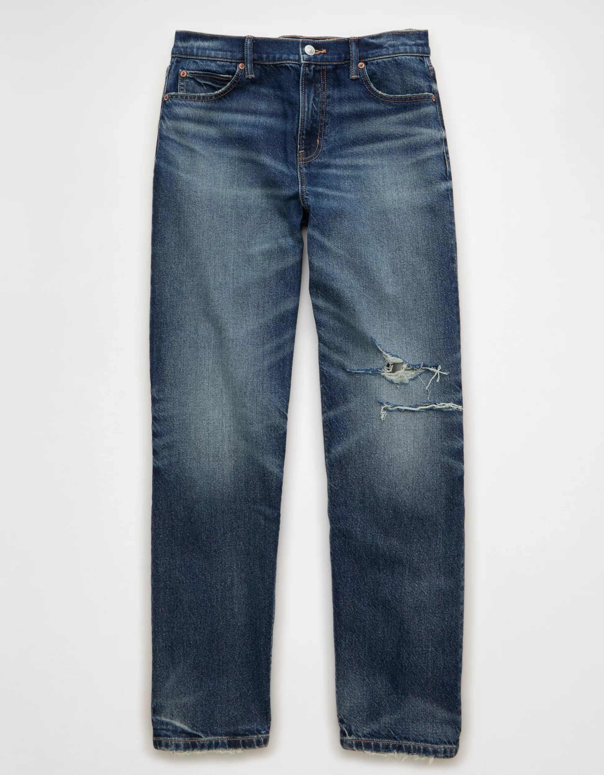 AE Strigid Low-Rise Baggy Straight Jean | American Eagle Outfitters (US & CA)