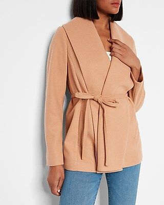 Belted Wrap Front Coat | Express