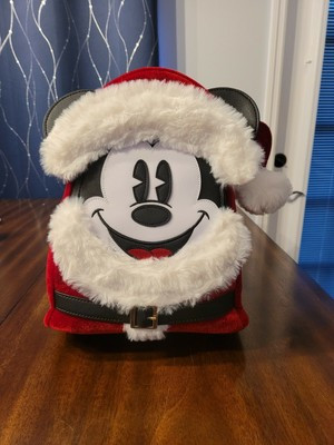 NWT Disney Parks Loungefly Red Velvet Santa Mickey Mouse Christmas Backpack | eBay US