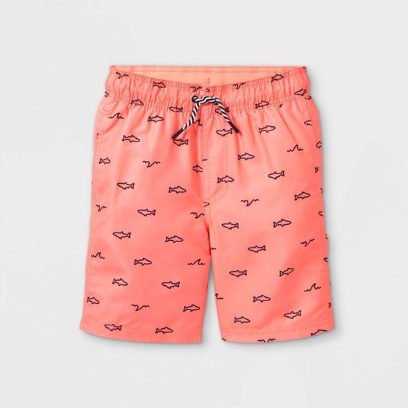 Boys' Shark Print Swim Trunks - Cat & Jack™ Pink | Target