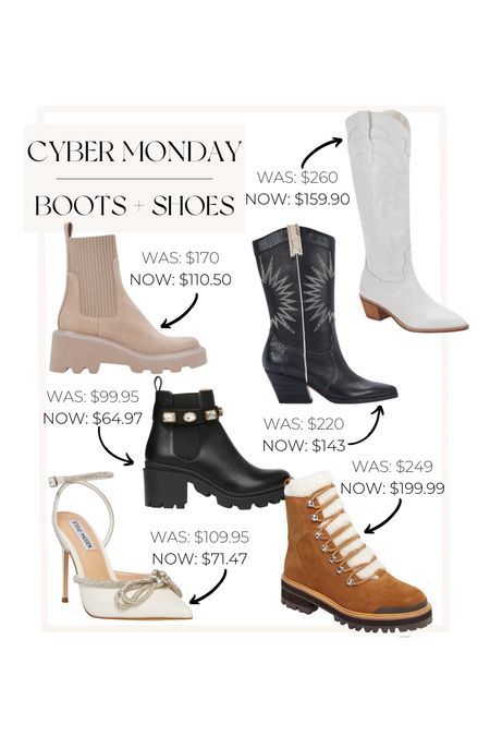 Shop all of these amazing deals today!! Boots and shoes for all different prices!! 

Boots | sale | Nordstrom | western boots | winter boots 

#LTKshoecrush #LTKCyberweek #LTKsalealert
