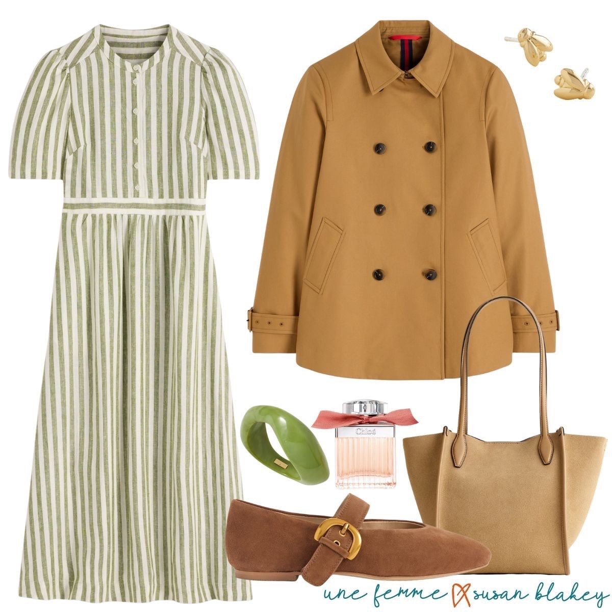 Soft stripes and timeless layers 🤍🌿

This Boden striped dress had me at hello — easy, breezy and just structured enough to feel put together without trying too hard. I added a classic camel jacket for that polished touch (because let’s be honest, layering is a lifestyle) and kept the accessories warm and neutral with suede flats and a simple tote.

It’s giving “coffee date that turns into a full day out” energy — comfortable, feminine and effortlessly chic. And that little pop of green in the bangle? Just enough personality to keep things interesting.

Boden really does classic with a twist so well, and this one feels like a forever piece in my wardrobe 🤍

#BodenStyle #EffortlessChic #LayeredLook #EverydayElegance

#LTKSeasonal #LTKootd #LTKOver40