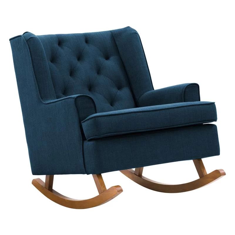 CorLiving Boston Tufted Navy Blue Fabric Rocking Chair | Walmart (US)