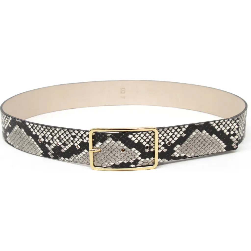 B-Low the Belt Milla Python Embossed Leather Belt in White/Gold at Nordstrom, Size Small | Nordstrom